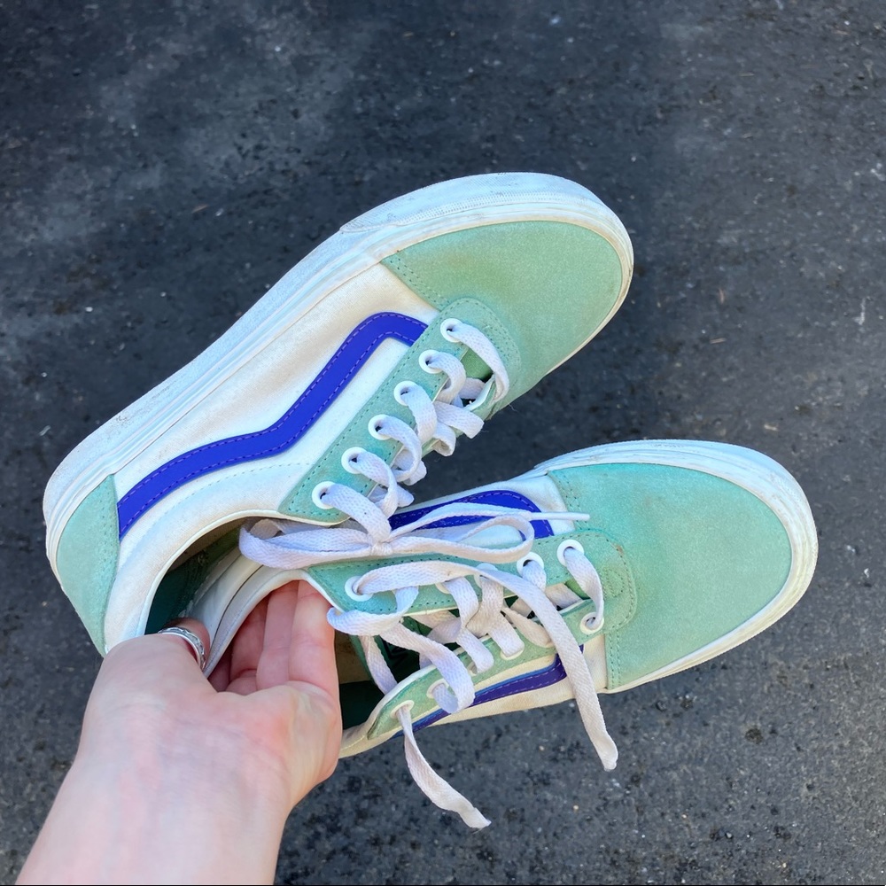 Womens blue and teal vans. Size 7.5